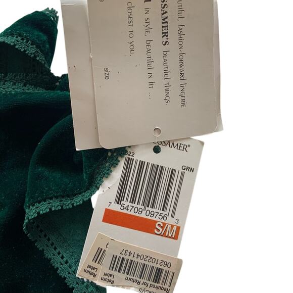 On Gossamer Green Velvet Vintage Thong Panty Majestic 2005 Collection RARE S/M - Picture 8 of 10